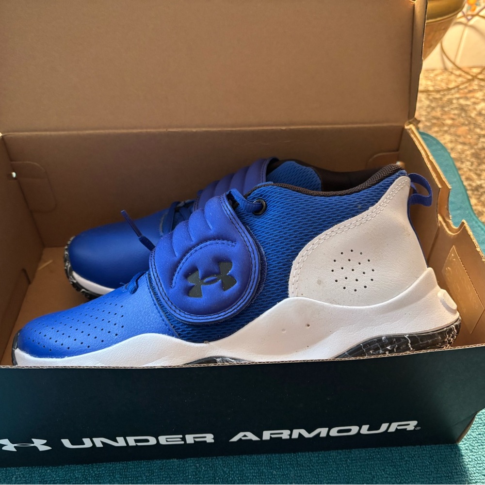 Under Armour Kids Royal Blue and White Sneakers